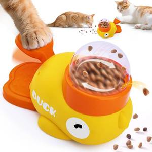 lot 4277 image: Interactive Cat Treat Dispenser, Slow Feeder Cat Puzzle Toy Duck Shaped Design