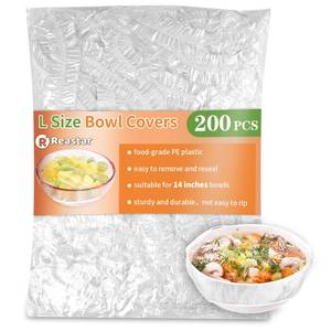 lot 4288 image: 200 Pcs Bowl Covers for Bread Proofing, Plastic Shower Caps for Sourdough Bread, Food Covers Stretch Reusable Elastic, Keep Food Fresh and Dust Away