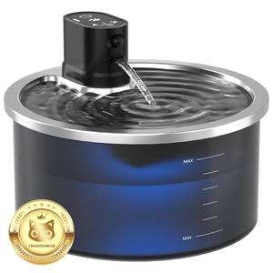 lot 5245 image: Stainless Steel Wireless Cat Water Fountain 3.2L108oz Automatic Cat Water Dispenser 4000mAh Battery Operated Large Capacity Pet Water Fountains for Cats Dogs (ABS)