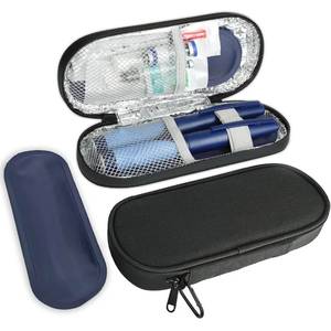 lot 6240 image: CDBXPRG Insulin Pen Cooler Travel Case with TSA Approved Ice Packs,Diabetic Medication Insulated Cool Organizer,Insulin Pen and Other Diabetic Supplies, for the Daily Life and Trip Black