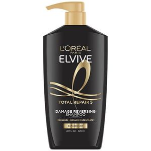 lot 6258 image: LftOreal Paris Elvive Total Repair 5 Repairing Shampoo - 28 fl oz For Dry Hair, Paraben-Free, Liquid Form, Cherry Scent
