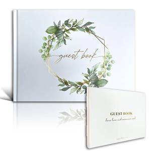 lot 6362 image: MrandMrsGifts Elegant Wedding Guest Book Hard Cover Guest Sign in Book,GD