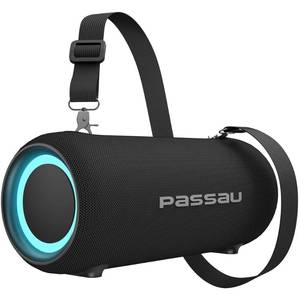 lot 11262 image: Passau Portable Bluetooth Speakers Loud 40W Peak Stereo Sound, Passive Radiators-Deep Bass, All Day Playtime, Adjustable Strap, BT5.3, IPX5 Wireless Speaker RGB Lights for Indoor Outdoor