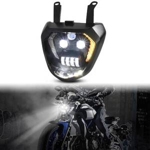 lot 11263 image: VEISUTOR LED Headlight Assembly for Yamaha MT-07 FZ-07 14-17, LED Headlamp Front Light with High Low Beam DRL Turn Signal Lights Lamp for Yamaha MT-07 FZ-07 2014 2015 2016 2017 Accessories