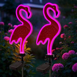 lot 11264 image: Solar Flamingo Pink Neon Light, 2Pack Pink Flamingos for Yard, Flamingo Gifts for Mothers Day Mom Women Path Light for Lawn Patio Walkway Decor (Only One Works)