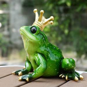 lot 11282 image: Juliahestia Frog Crown Prince Prime Bedroom Ornament Collectible Cute Figurine Statue Home Office Desk Bookcases Decorations Gifts for Women Sister Lover Room Baby Shower Decor Cake Topper