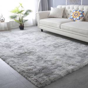 lot 11313 image: CAIYUECS Shag Area Rug,Indoor Ultra Soft Plush Rugs for Bedroom Living Room, Non-Skid Modern Nursery Faux Fur Rugs for Kids Room Home Decor (Tie-Dyed Light Gray, 4x6 Feet)
