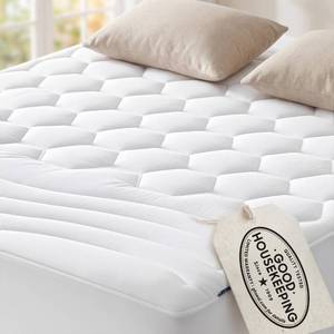 lot 11319 image: Bedsure Full Size Mattress Pad - Quilted Fitted Mattress Topper Protector with 8-21 Inches Deep Pocket, Noiseless Breathable Bed Cover Padded, Machine Washable, White, 54x75 Inches