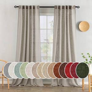 lot 11322 image: MIULEE Burlywood Birch Linen Curtains 108 Inches Long 2 Panels for Bedroom Living Room, Soft Linen Textured Window Drapes Semi Sheer Light Filtering Back Tab Rod Pocket Farmhouse Burlap Look Decor