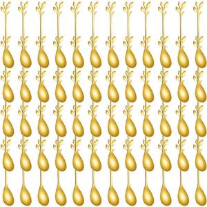 lot 12002 image: PercyEffie 60Pcs coffee spoons espresso spoons Bulk Mini Gold Leaf Dessert Teaspoon Gold Leaf tea spoon Cofee Spoon Coffee Tasting Demitasse for Kitchen Dessert Sugar Party Favors Dec (Used)