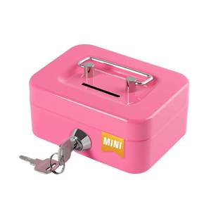lot 12003 image: Cash Box with Lock Small Cute Coin Lock Box with Money Slot Mini Portable Gamblers Safe Box 4.5inx3.4inx2.4in Pink