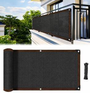 lot 12021 image: Fence Privacy Screen - RAINFLOW 3ftX10ft Black Privacy Fence Screen Outdoor Shade Balcony Decor Plastic Mesh Fence Panels Cover Porch Screen Balcony Covers for Apartments,Deck,Backyard,Pool Wall