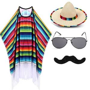lot 12025 image: PROMOTED TO BIG SISTER 4Pcs Mexican Party Clothes Set for Kids Cinco De Mayo Accessories Set (One Size)