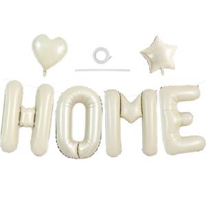 lot 12039 image: TONIFUL 40 Inch Cream White HOME Letter Balloon, Large Decoraction for Housewarming, New Home Parties and Homecoming Celebrations,Premium Ivory White Balloon Banner for Welcome Sign and Party Supplies