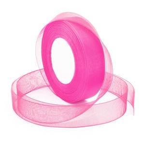 lot 12041 image: Sentoyou Pink Ribbon for Gift Wrapping, 1 inch 50Yard Sheer Organza Tulle Ribbon, Hot Pink Gifts Wrap Chiffon Ribbons for Hair, Crafts, Flower Bouquet, Wedding, Valentines Day, Mothers Day, Christmas