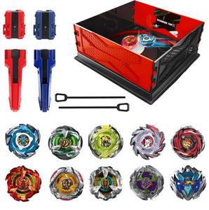 lot 12401 image: ASVEXKW Battling Set, Spinninning Top Burst Boy Combat Battling Game Set, Spinning and Launchers, Greats Birthday Gift for Boys, 8 and 10 Spinning Tops TOP STANDIUM (BX-12T) (Only 2)