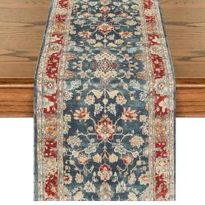 lot 12404 image: Artoid Mode Boho Bohemia Style Red Table Runner, Country Rustic Farmhouse Magical Fall Kitchen Dining Table Decoration for Home Party Decor 13x120 Inch