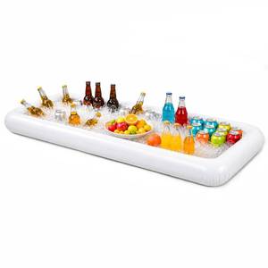lot 12409 image: Novelty Place Inflatable Ice Serving Tray Buffet Bar with Drain Plug - Salad Food and Drinks Inflatable Cooler for Party Picnic and Camping (Pack of 1)