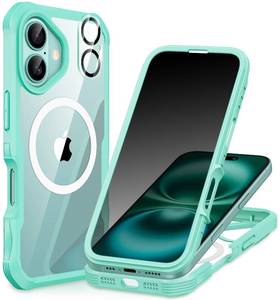 lot 12439 image: CENHUFO Magnetic Privacy for iPhone 16 Plus Case Compatible with Magsafe Full Body Phone Case Built-in 9H Tempered Glass Privacy Screen Protector and Camera Lens Cover, Shockproof Bumper - Green