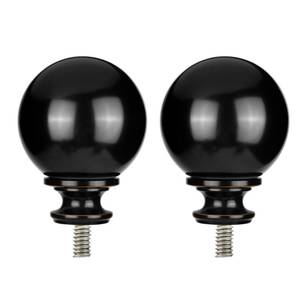 lot 12446 image: KAMANINA Black Round Replacement Finials for 78 and 34 Inch Curtain rods, M6 Screw Rod Finials, 2pcs