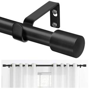 lot 13588 image: TONIAL Curtain Rods for Windows 66 to 120 Inches(5.5 to 10 ft), Black Adjustable Splicing 34 Curtain Rod 32 to 115 Inches, Decorative Single Drapery Rod with Modern Finial