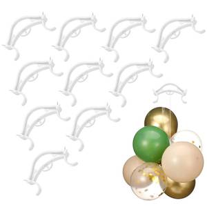 lot 14426 image: Novabright 10 Pack Balloon Arch Clips White Plastic Corner Clamps 3.15 Inch Heavy Duty Clip for Wall Window Corner Balloon Arch Garland Flower Rings Ribbons Wedding Birthday Party Backdrops