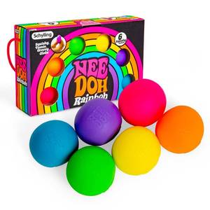 lot 14464 image: Schylling NeeDoh Rainboh Teenie - Sensory Squeeze Toy - Contains 6 Mini Groovy Globs - 1.5in Wide - Multicolored