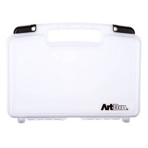 lot 17531 image: ArtBin 6977AB 12 inch Quick View Deep Base Carrying Case, Portable Art and Craft Organizer with Handle, 1 Plastic Storage Case, Translucent