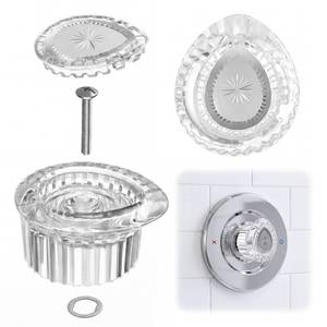 lot 18019 image: Enhon Shower Handle Replacement Compatible with Moen 100710 Shower Knob, Showers Knob Replacement for One-Handle Tub and Bath, Chrome Knobs Insert(1 Pcs)