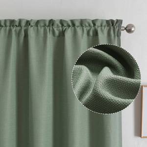 lot 18026 image: Chyhomenyc Sage Green Curtains 63 Inch Length 2 Panels, Faux Linen Textured Semi Sheer Light Filtering Soft Airy Rod Pocket Window Treatment Drapes for Living Room Bedroom, Each 40in Wx63 L