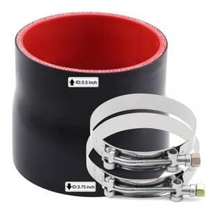 lot 18033 image: TuoLauthon 3-12 to 3-34inches Straight Black Silicone Reducer Coupler with 2 T-Bolt Clamps 4 Layers of Polyester Reinforcement Suitable High Level Turbo Pipe