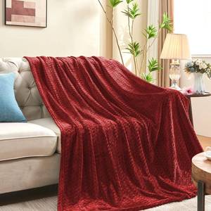 lot 18058 image: inhand Red Fleece Twin Blanket, Super Soft Flannel Cozy Blankets for Adults, Lightweight Leaves Pattern Fuzzy Blanket for Couch Sofa Bed Office, Warm Plush Blankets for All Season, 60x90 Inches
