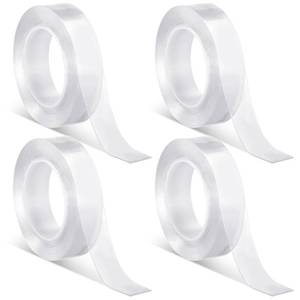 lot 18063 image: Eaasty 4 Roll Clear Curtain Glide Tape 0.59 Inch x 9.84 ft Curtain Slide Tape Drapery Ring Shower Rod Cover Adhesive for Hooks Rod Joint Ramps and Transition Cover