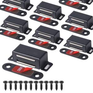 lot 18434 image: Mousike Cabinet Magnets Magnetic Door Catch Stainless Steel Door Magnet for Kitchen Bathroom Cupboard Wardrobe Closet Closures Cabinet Door Drawer Latch 20 lbs (Black 8Pack)