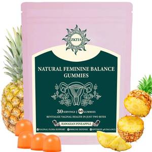 lot 18460 image: ZKTIA Vaginal Probiotics for Women, Feminine Balance Gummies for pH Balance, Womenfts Health Supplement, Feminine Freshness and Immune Support, Vegan Gluten Free, Hawaiian Pineapple, 60 Count