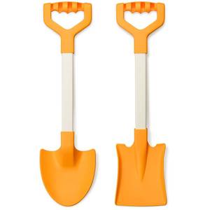 lot 19910 image: QINGLER 20in Long Sand Beach Shovels for Kids Heavy Duty Plastic Summer Sand Scoops Spades Toy Sandbox Garden Snow Digging Play Gift Set Party Bundle 2 Pack Orange