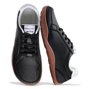 lot 19950 image: Barezoey Minimalist Leather Barefoot Shoes Men Sneakers, Wide Toe Box Shoes Mens Zero Drop Shoe with Slight Arch Support, Anti Slip Lightweight Comfortable Business Casual Shoe for Men Daily Walking Size 9.5-10