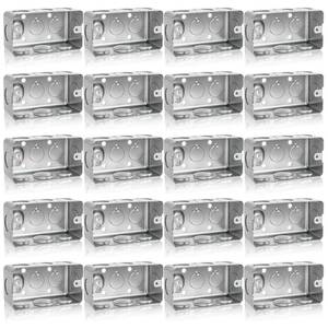 lot 19954 image: Fasmov 20 Pack Metal Electrical Box, 4in x 2in Utility Electrical Box, 1-78in Depth Handy Box, Raised Ground,13 Cu. in. Capacity Square Electrical Junction Box, Galvanized Steel