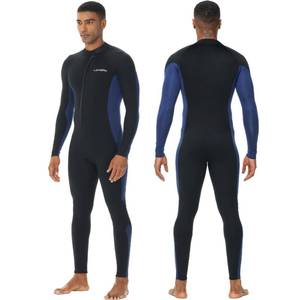 lot 19976 image: Lansru Men Wetsuit, 54mm Upgrade CR Neoprene Wetsuits for Men, Ideal Thermal Wet Suit in Cold Water, Front Zip for Surfing Snorkeling Diving Swimming Medium (Used)