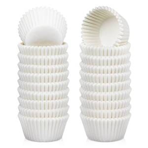 lot 20008 image: Caperci 500 Count Mini Cupcake Liners White Muffin Liners Greaseproof No Smell Small Cupcake Wrappers Baking Cups