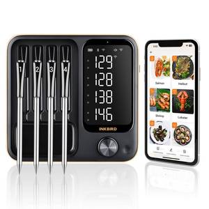 lot 20018 image: 4-Probe WiFi Wireless Meat Thermometer with 360°Readable LCD Standalone Base, WiFi and Bluetooth 5.3 Unlimited Range, IPX8 Waterproof Food Kitchen Thermoemter for BBQ, Grill, Smoker, Oven, Rotisserie
