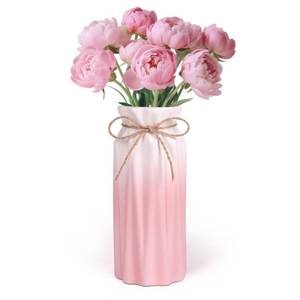 lot 20020 image: Gradient Pink Ceramic Bow Vase, Flower Vases Minimalism Style for Modern Home Decor, Decorative Vase for Living Room, Coffee Table, Office, Bookshelf and Farmhouse Table (Pink)