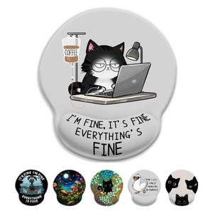 lot 20028 image: LIMKRIAN Cat Ergonomic Mouse Pad with Wrist Rest, Gaming Mouse Pad with Wrist Support, Funny Mouse Pads for Desk, Computer Mousepad with Non-Slip Pain Relief PU Base, Cute Office Desk Accessories