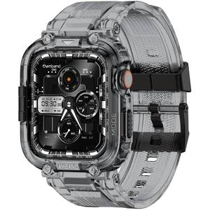lot 20044 image: amBand Bands Compatible with Apple Watch 987 41mm, M1 Sport Series Rugged Case with TPU Strap Military Protective Tough Cover Bumper for iWatch SE3SE2SE654 40mm Men Women Crystal Black