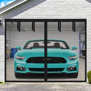 lot 20050 image: Single Garage Door Screen Kit, UUP 8x7Ft Magnetic Mesh Screen for Garage Opening 1 Car, Garage Net Cover, Sturdy Fiberglass Magic Curtain Outdoor for Patio, Porch, Window to Keep Bugs Out, Black