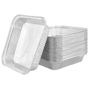 lot 20087 image: TAICHEUT 60 Pack 8 Inch Aluminum Foil Pans, Square Aluminum Baking Pans, Disposable Food Container for Food Storage Cooking Baking Roasting Takeaway (Bent)