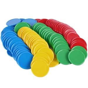 lot 20426 image: sharkplay 100PCS 1.45 Inch Plastic Learning Counters with Storage Box for Poker Chips,Bingo(4 Colors-Red,Yellow,Blue,Green)