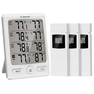 lot 20427 image: Geevon Indoor Outdoor Thermometer Wireless with 3 Remote Sensors, Digital Hygrometer Indoor Thermometer, Temperature Humidity Monitor Gauge with 200FT60M Range