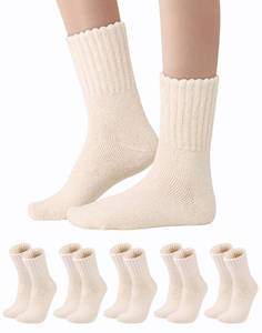 lot 20436 image: KUTTOR 35 Pairs Boot Socks for Women Winter Warm Thick Cozy Crew Sock Thermal Knit Solid Color Socks Christmas Gifts