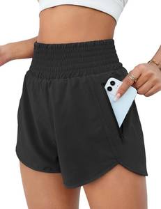 lot 20486 image: BMJL Womenfts Athletic Shorts High Waisted Running Short Pocket 2.5in Sporty Shorts Gym Elastic Workout Shorts(M,Black)